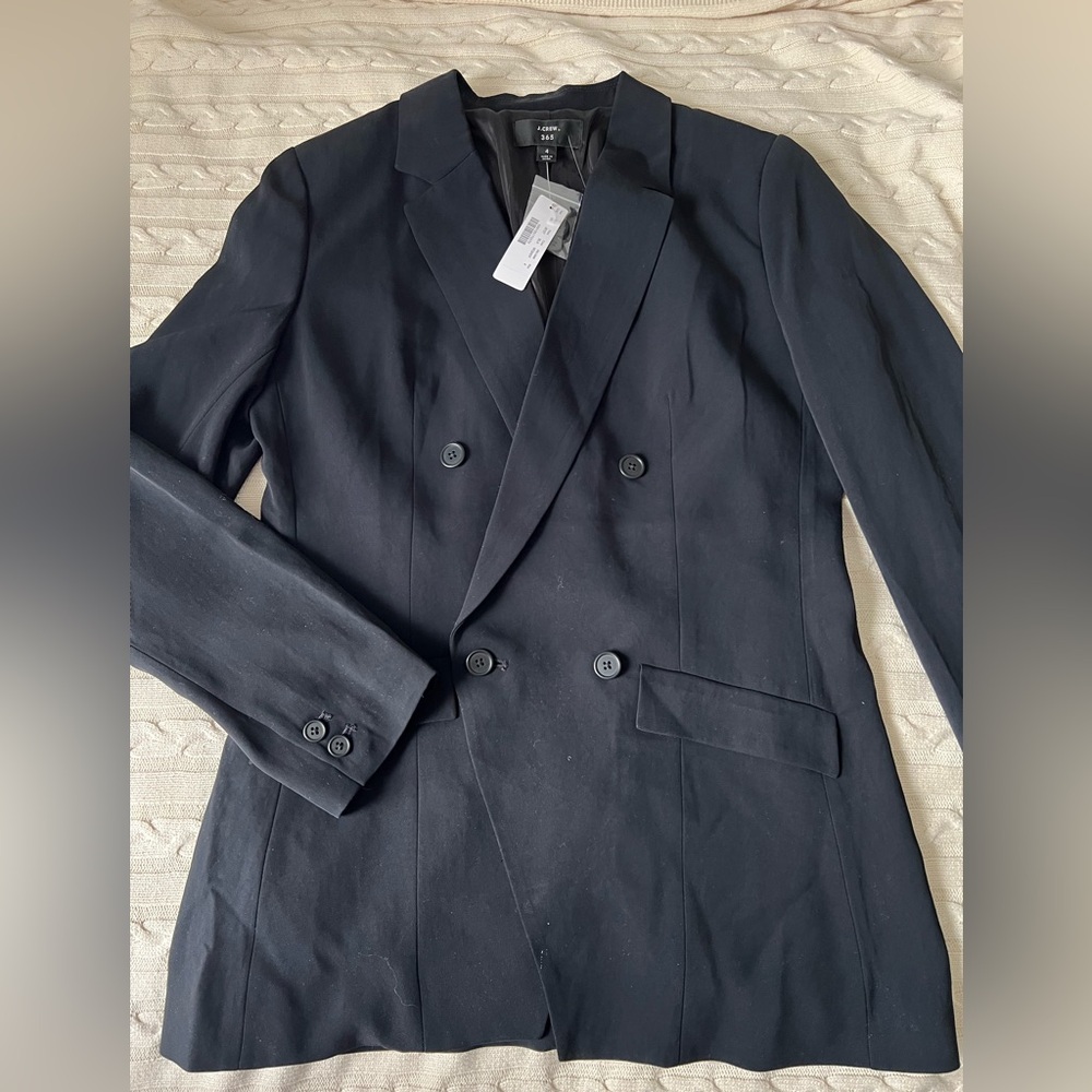 J. Crew Classic Black Double-Breasted Blazer